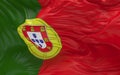 Flag of the Portugal waving in the wind 3d render Royalty Free Stock Photo