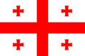 National Flag Republic of Georgia, white field with a centred red cross, a red Bolnur-Katskhuri cross centres each quarter