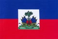 National flag of the Republic of Haiti on a fabric base