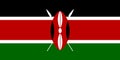 The national flag of the Republic of Kenya is isolated in official colors