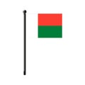 National flag of Republic of Madagascar on the stick