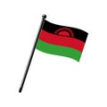 National flag of Republic of Malawi on the stick