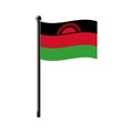 National flag of Republic of Malawi on the stick