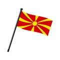 national flag of Republic of North Macedonia on the stick Royalty Free Stock Photo