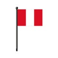 national flag of Republic of Peru on the stick