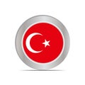 The national flag of the Republic of Turkey is isolated in official colors Royalty Free Stock Photo