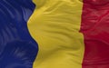 Flag of the Romania waving in the wind 3d render