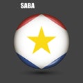 National flag of Saba in the form of a circle.Vector.Round 3d flag icon with high detail.Spherical flag illustration Royalty Free Stock Photo