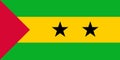 National flag of the Sao Tome and Principe. The main symbol of an independent country. An attribute of the large size of a