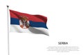 National flag Serbia waving on white background Royalty Free Stock Photo