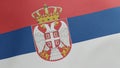 National flag of Serbia waving original colors 3D Render, Republic of Serbia flag textile, Zastava Srbije or trobojka