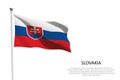 National flag Slovakia waving on white background