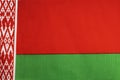National flag of the state of Belarus close-up. State background. Royalty Free Stock Photo