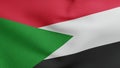 National flag of Sudan waving 3D Render, made intime Arab Liberation Flag and Egyptian Revolution, Pan-Arab Colours flag