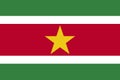 National flag of the Suriname. The main symbol of an independent country. An attribute of the large size of a democratic state