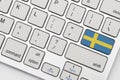 National flag of sweden on the keyboard on a grey background .3d illustration Royalty Free Stock Photo