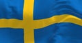 National flag of Sweden waving on a clear day