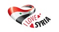 National flag of the Syria in the shape of a heart and the inscription I love Syria. Vector illustration Royalty Free Stock Photo