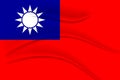 National flag of Taiwan with silk effect. 3D illustration, background Royalty Free Stock Photo