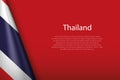 national flag Thailand isolated on background with copyspace