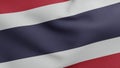 National flag of Thailand waving 3D Render, Kingdom of Thailand flag textile designed by King Vajiravudh, coat of arms