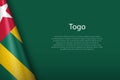 national flag Togo isolated on background with copyspace