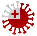The national flag of Tongo with corona virus or bacteria Royalty Free Stock Photo