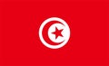 National Flag of Tunisia with official colors Vector