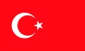 National Flag of Turkey with official colors Vector Royalty Free Stock Photo
