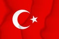 The national flag of Turkey. Silk flag. Vector in EPS 10 format