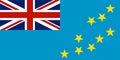 National Flag Tuvalu, Ellice Islands, Light Blue, nine yellow five-pointed stars on the fly half of the flag