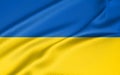 National flag Ukraine, Ukraine flag, fabric flag Ukraine. 3D work and 3D image Royalty Free Stock Photo