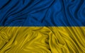 National flag Ukraine, Ukraine flag, fabric flag Ukraine, 3D work and 3D image Royalty Free Stock Photo
