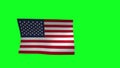 National Flag of Unated State. 3d Animation on green screen.