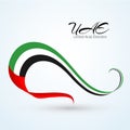 National flag of the United Arab Emirates UAE Ribbon of colors of the flag with the text of the UAE United Arab Emirates