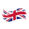 National Flag Of The United Kingdom, Designed Using Brush Strokes,Isolated On A White Background. Vector Illustration.