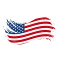 National Flag Of The United States Of America, Designed Using Brush Strokes,Isolated On A White Background. Vector