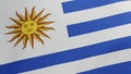 National flag of Uruguay waving original colors 3D Render, Oriental Republic of Uruguay flag textile designed by Joaquin
