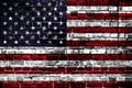 National flag of USA on a brick background. Royalty Free Stock Photo