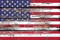 National flag of USA on a wooden background Royalty Free Stock Photo