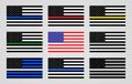 National Flag Of The USA And Thin Line Flags