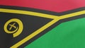 National flag of Vanuatu waving original colors 3D Render, Republic of Vanuatu flag textile designed by Kalontas Mahlon