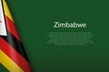 national flag Zimbabwe isolated on background with copyspace