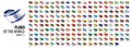 National flags of the countries. Vector illustration on white background Royalty Free Stock Photo