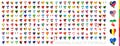 National Flags of the World in Shape of Heart. Heart icon set with the flags of the world, flags sorted alphabetical Royalty Free Stock Photo