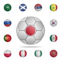 National football ball of Japan. Detailed set of national soccer balls. Premium graphic design. One of the collection icons for