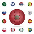 National football ball of Morocco. Detailed set of national soccer balls. Premium graphic design. One of the collection icons for