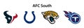 National Football League NFL, NFL 2022. Season 2021-2022. AFC South. Tennessee Titans, Indianapolis Colts, Houston Texans,