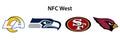 National Football League NFL, NFL 2022. Season 2021-2022. NFC West. Arizona Cardinals, Los Angeles Rams, San Francisco 49ers,