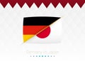 National football team Germany vs Japan. Soccer 2022 match versus icon